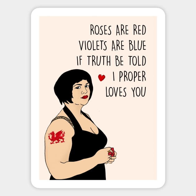 I PROPER LOVES YOU Sticker by Poppy and Mabel